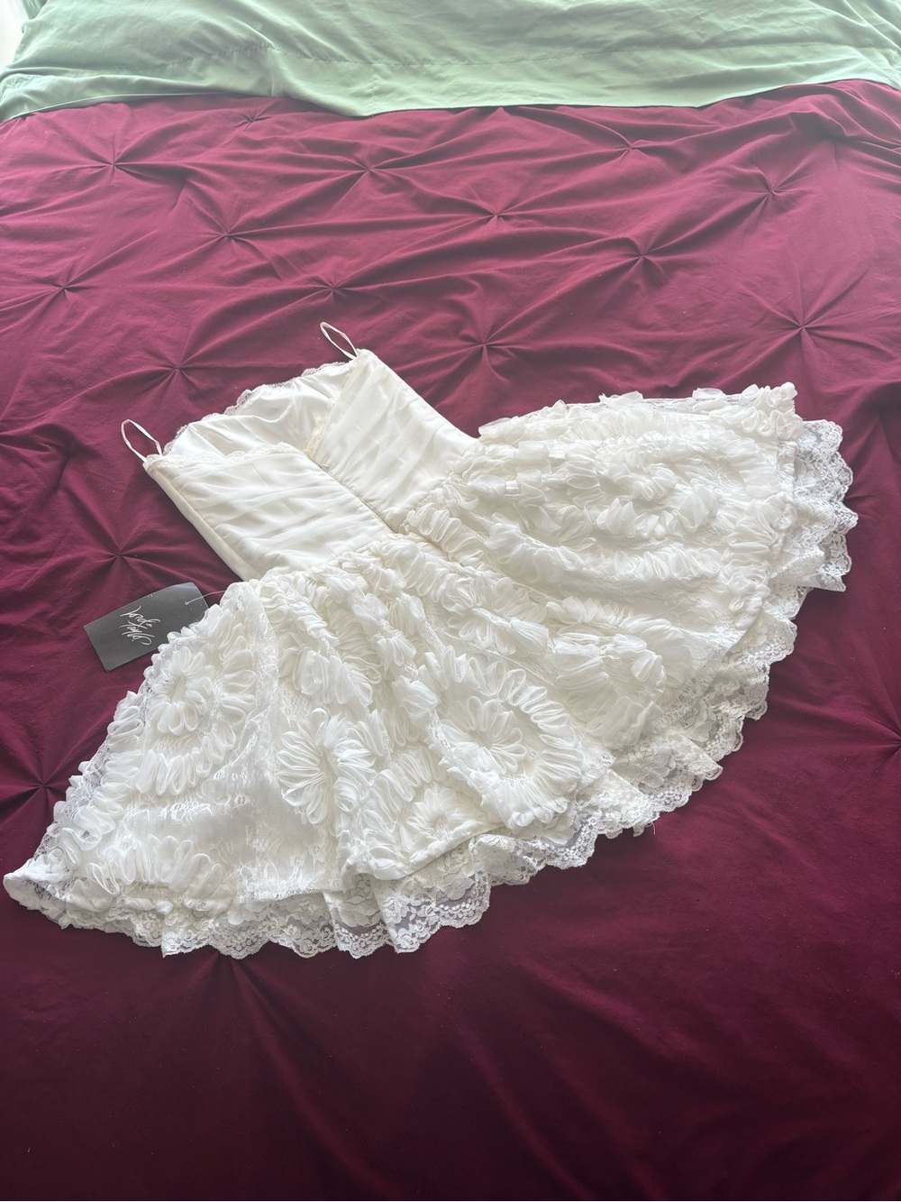 Jessica McClintock White Lace Slip Dress - Picture 12 of 16